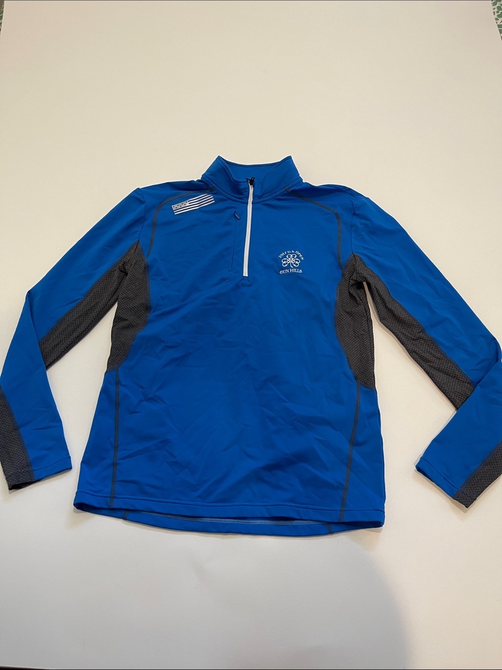 Erin Hills US Open Blue Quarter-Zip Performance Pullover with Gray Panels
